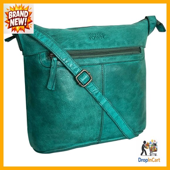 Handbags - Leather Crossbody Bag Vintage Boho Satchel Adjustable Strap Minimal Chic